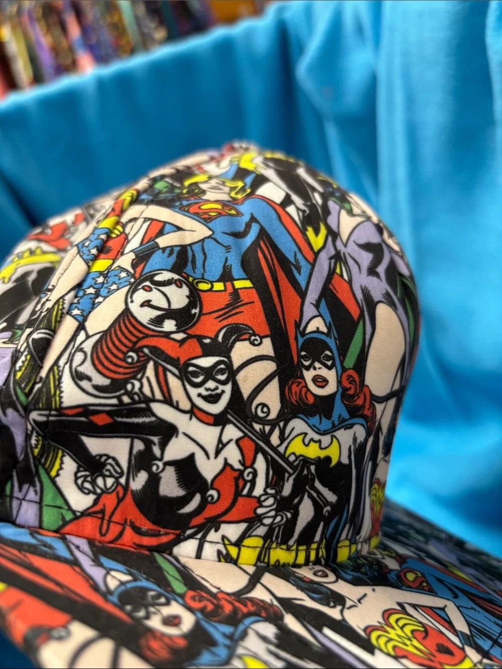 DC Comics Multicolor Women Superhero Panel Print Baseball Cap
